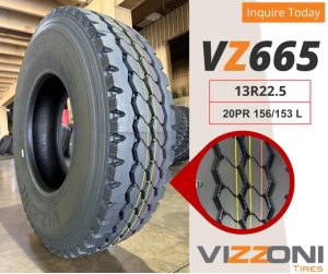 VZ665 truck and trailer tire – high-performance ribbed tread for long-haul highway transport